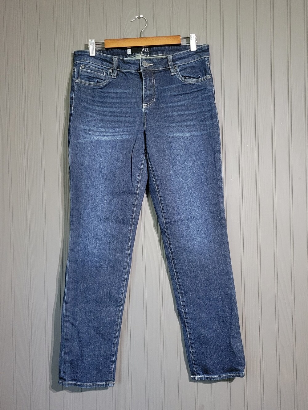 Kut From The Kloth Catherine Boyfriend Denim Jeans Straight Dark Wash Women's 8